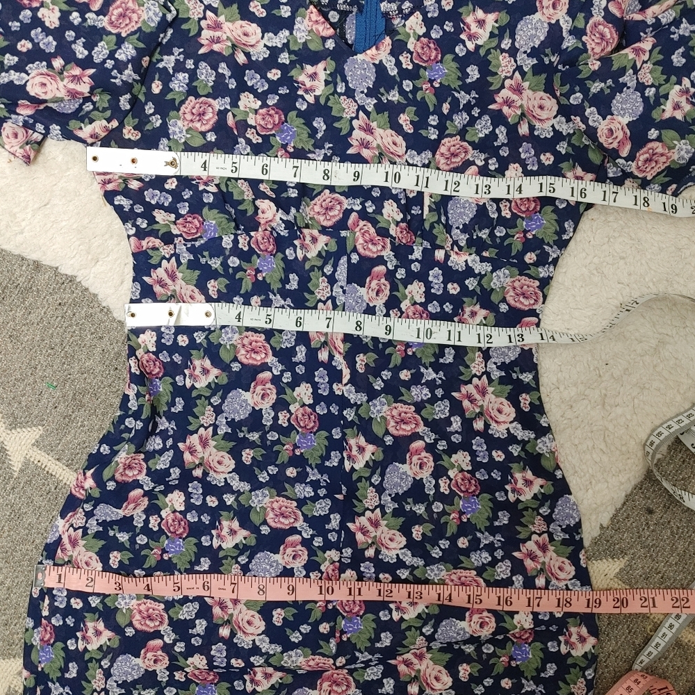 Vintage floral midi/maxi dress dress size S - Picture 10 of 11